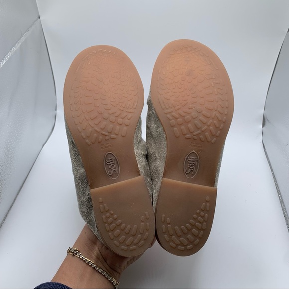 NWB Sofft Womens Size 6.5 Netta Leather Platino Metallic Slip On Sandals  1507 - Picture 8 of 8